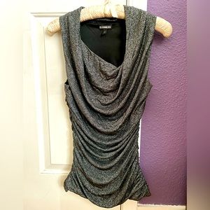 Express mesh sleeveless cowl neck top size S